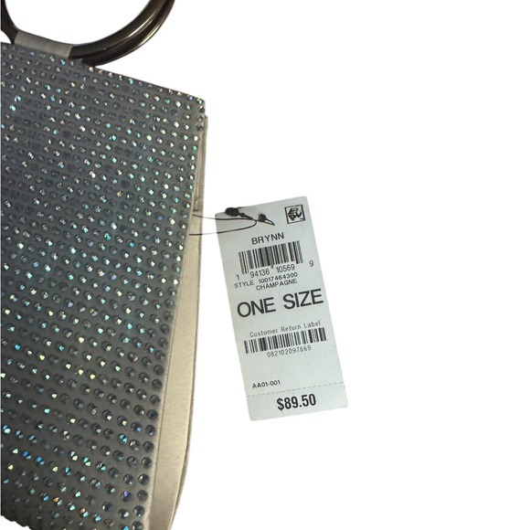 INC Elegant champagne clutch/handbag/crossbody Rhinestone detailed - Picture 7 of 9